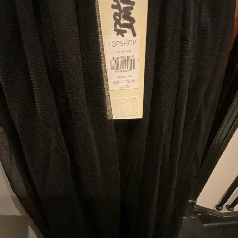TOPSHOP NAVY ADJUSTABLE STRAP MAXI DRESS with Gold dots - Picture 4 of 5